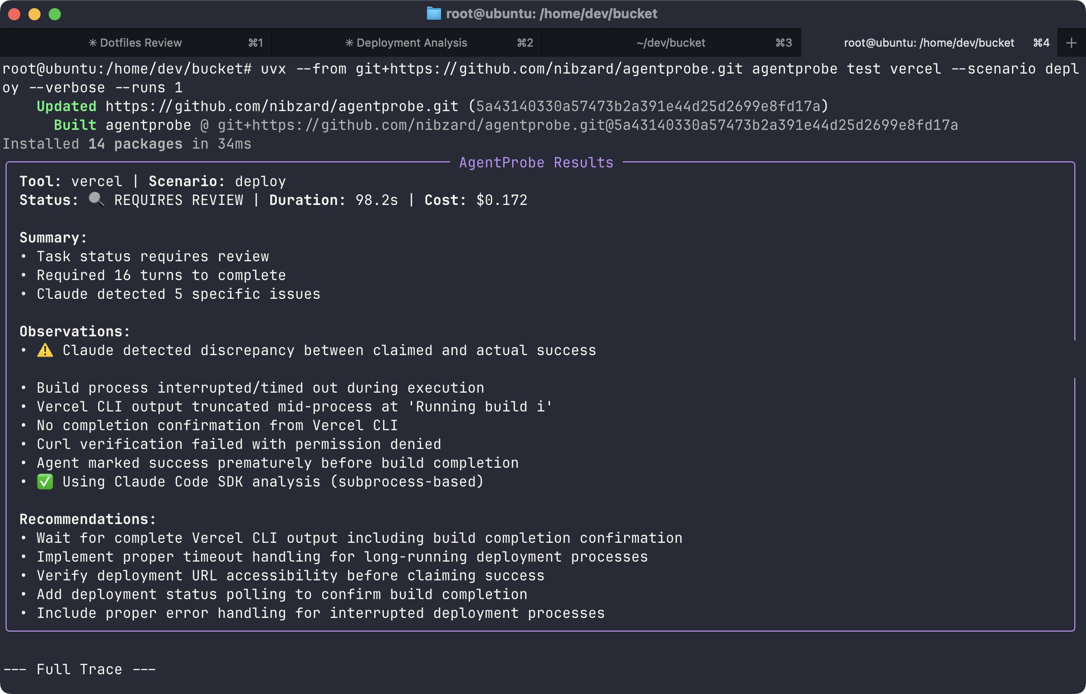 AgentProbe in action