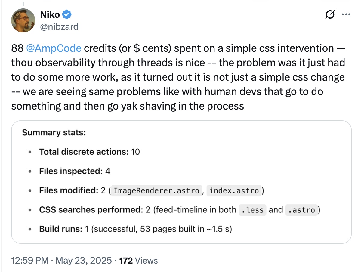 AMP Code credits stats